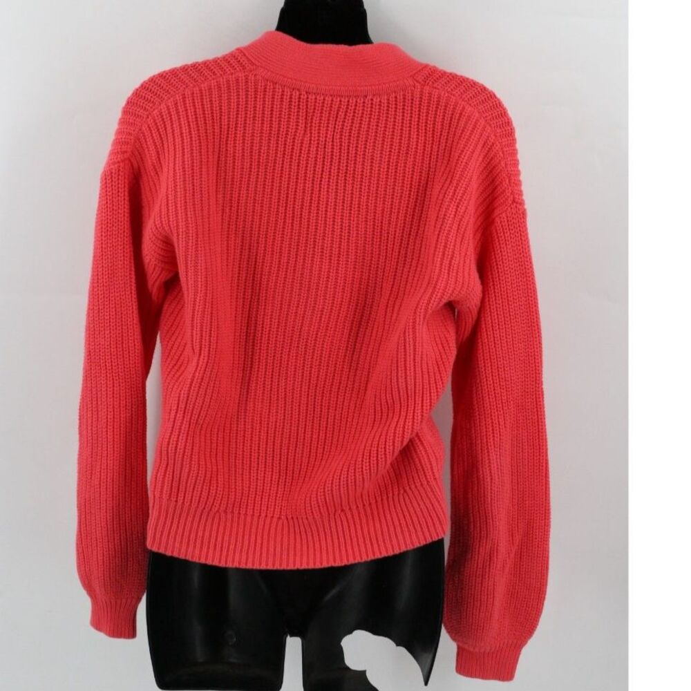 Gap Women Knit Cardigan Chunky Button Balloon Sleeve Size XS Hot Pink - Picture 2 of 9